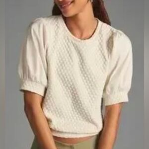 Anthropologie Porridge Puff-Sleeve Pullover Top